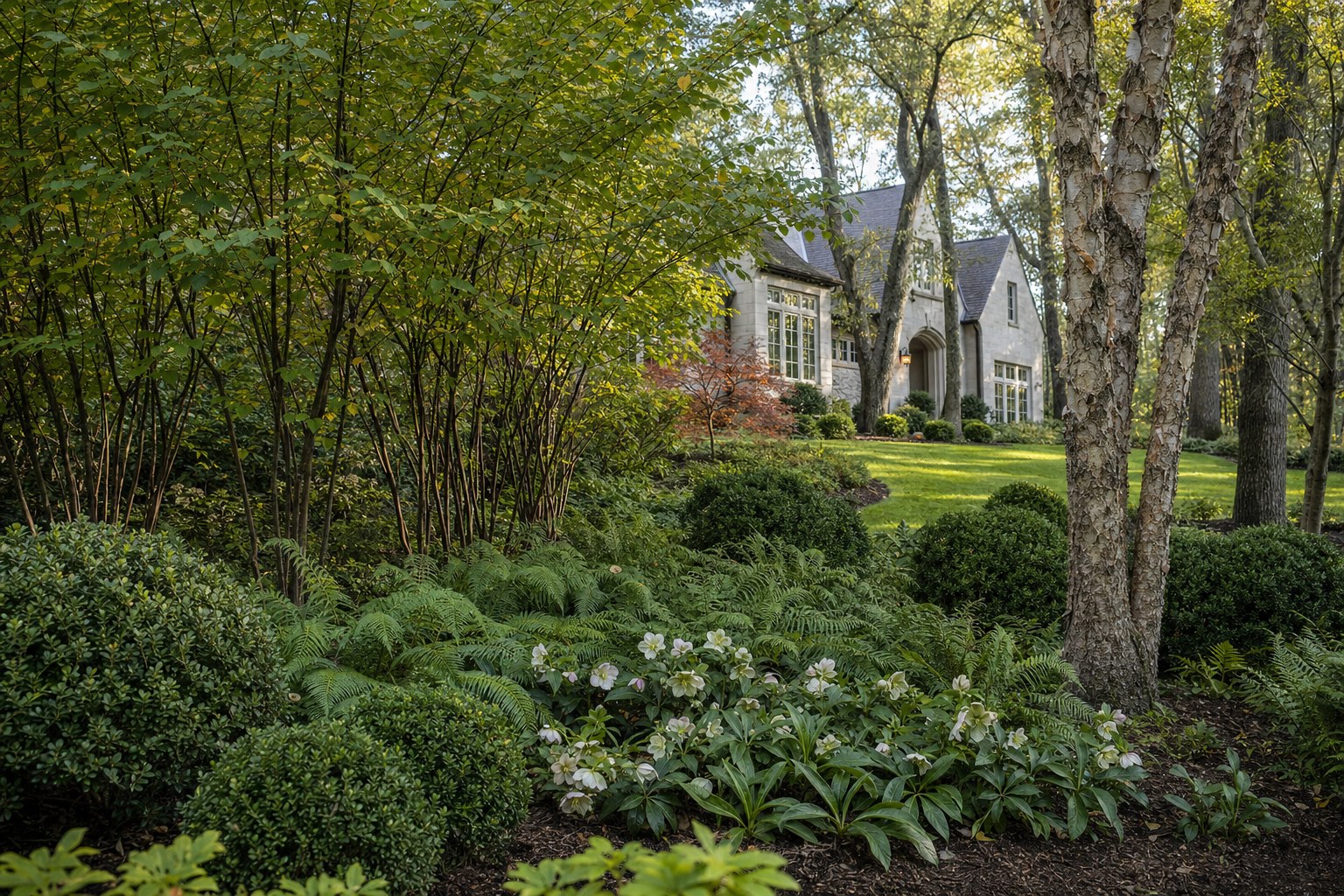 Deer-resistant front-yard planting