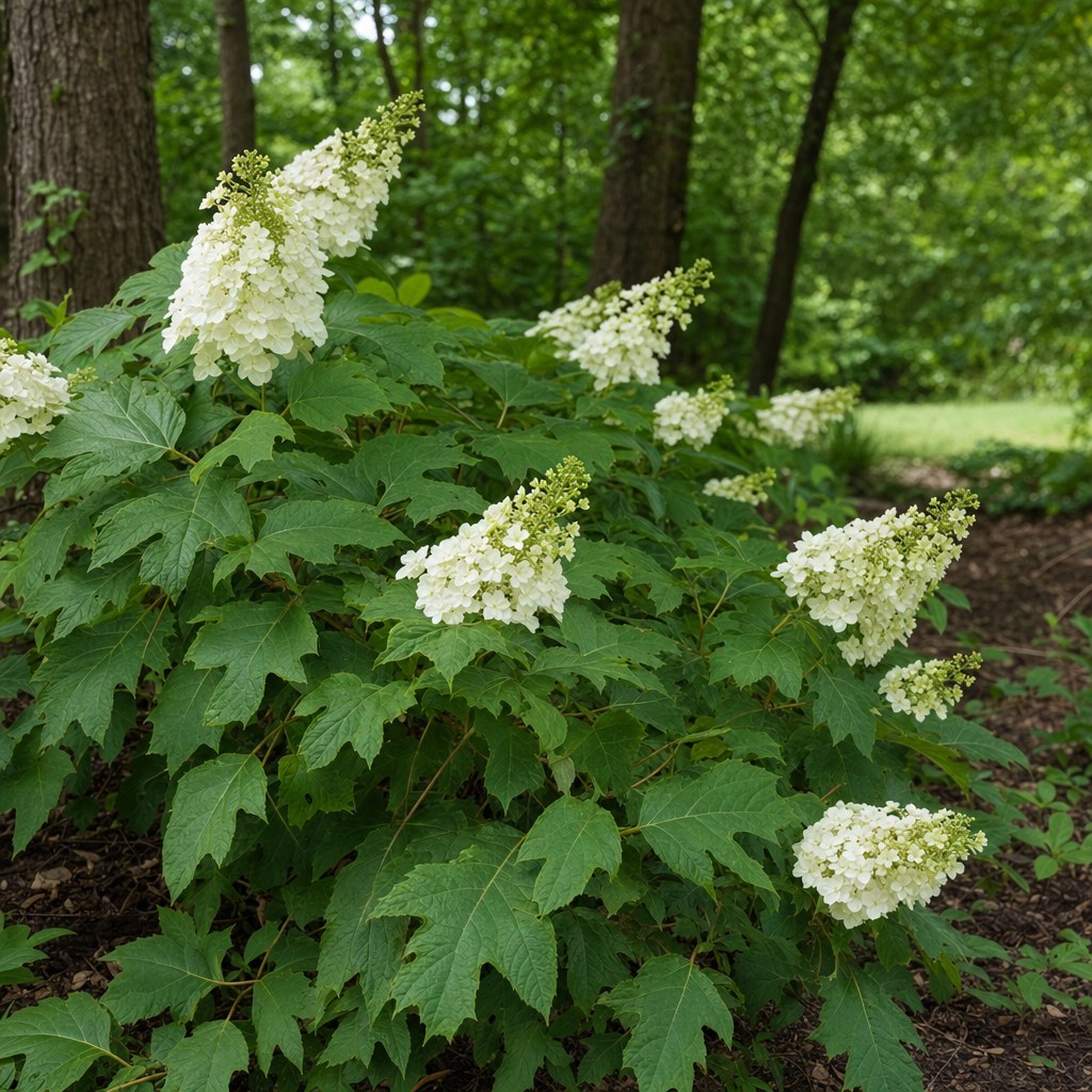 Oakleaf hydrangea close-up